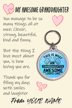 Load image into Gallery viewer, Personalised Awesome Granddaughter Pocket Hug Keyring/Bag Tag, Send Hug from Me to You Gift
