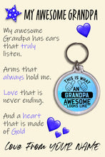 Load image into Gallery viewer, Personalised Awesome Grandpa Pocket Hug Keyring/Bag Tag, Send Hug from Me to You Gift
