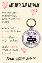 Load image into Gallery viewer, Personalised Awesome Mummy Pocket Hug Keyring/Bag Tag, Send Hug from Me to You Gift
