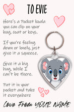 Load image into Gallery viewer, Pocket Koala Keyring, Pocket Hug, Bag Tag, Kids Birthday/Christmas Gift
