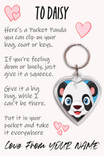 Load image into Gallery viewer, Pocket Panda Keyring, Pocket Hug, Bag Tag, Kids Birthday/Christmas Gift
