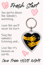 Load image into Gallery viewer, Personalised Fresh Start Pocket Hug Keyring/Bag Tag, Send a Hug from Me to You Gift
