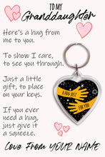 Load image into Gallery viewer, Personalised Granddaughter Pocket Hug Keyring/Bag Tag, Send a Hug from Me to You Gift
