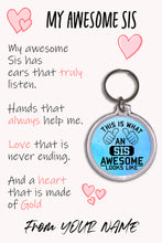 Load image into Gallery viewer, Personalised Awesome Sis Pocket Hug Keyring/Bag Tag, Send Hug from Me to You Gift
