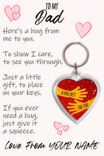 Load image into Gallery viewer, Personalised Dad Pocket Hug Keyring/Bag Tag, Send a Hug from Me to You Gift
