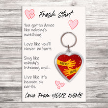 Load image into Gallery viewer, Personalised Fresh Start Pocket Hug Keyring/Bag Tag, Send a Hug from Me to You Gift
