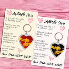 Load image into Gallery viewer, Personalised Infinite Love Pocket Hug Keyring/Bag Tag, Send a Hug from Me to You Gift
